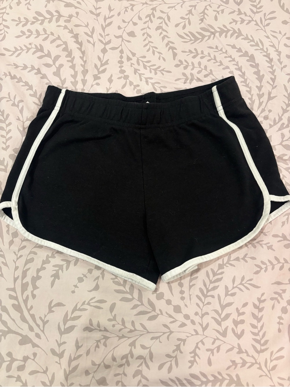 Black Sweat Shorts with White Accents